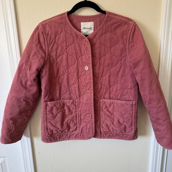 Madewell Quilted Liner Jacket In Dusky Rose Size Small - Picture 1 of 7